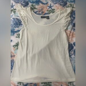 New York & Company Cream Sleeveless Top